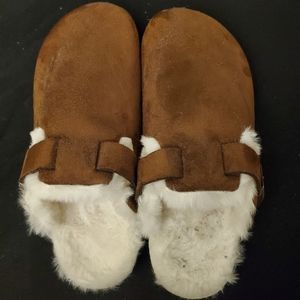 Fuzzy outdoor slipper shoes